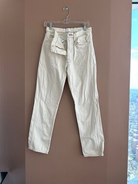 Frame Denim Cream Straight Jeans
